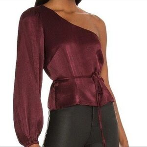 MINKPINK x Revolve Nador One Shoulder Top In Wine